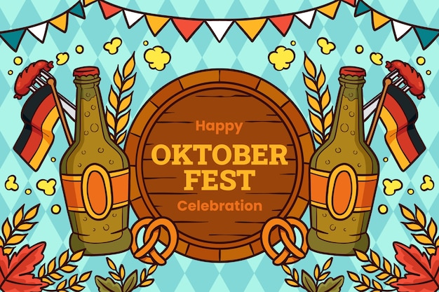 Free vector hand drawn oktoberfest background