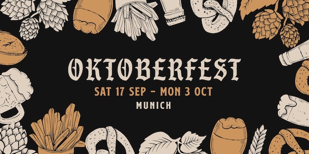 Sfondo di oktoberfest disegnato a mano