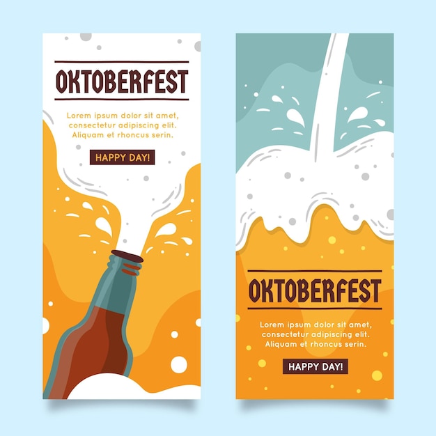 Free vector hand drawn oktoberfest banners template