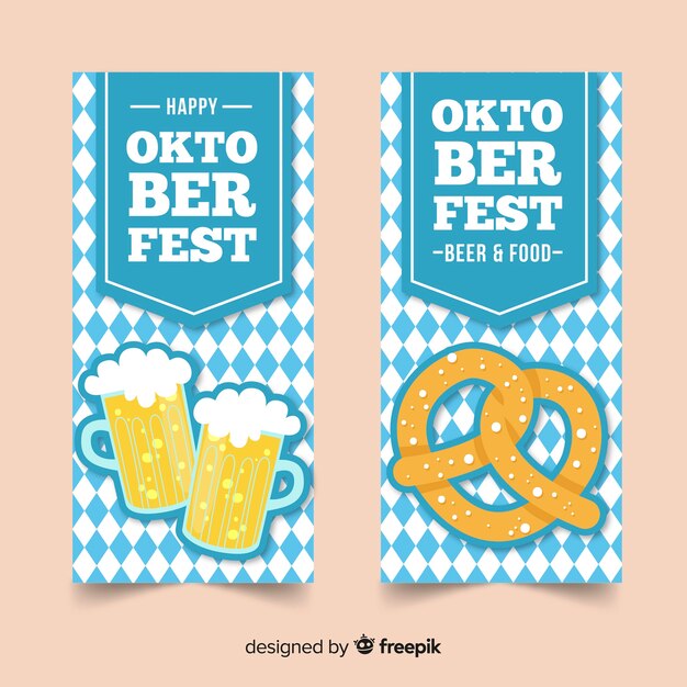 Hand drawn oktoberfest banners