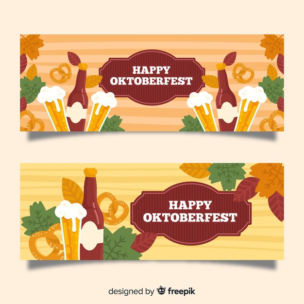 Hand drawn oktoberfest banners