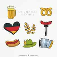 Vettore gratuito complementi oktoberfest disegnati a mano