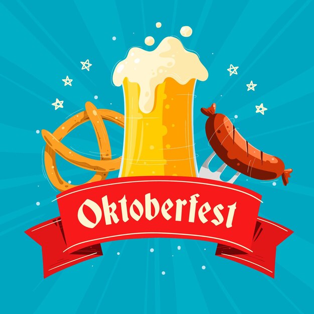 Concetto più oktoberfest disegnato a mano