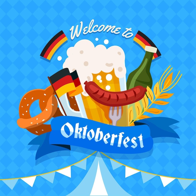 Hand drawn oktoberfest concept