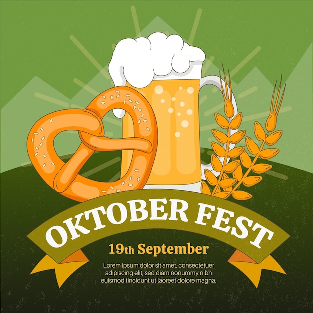 Hand drawn oktoberfest concept