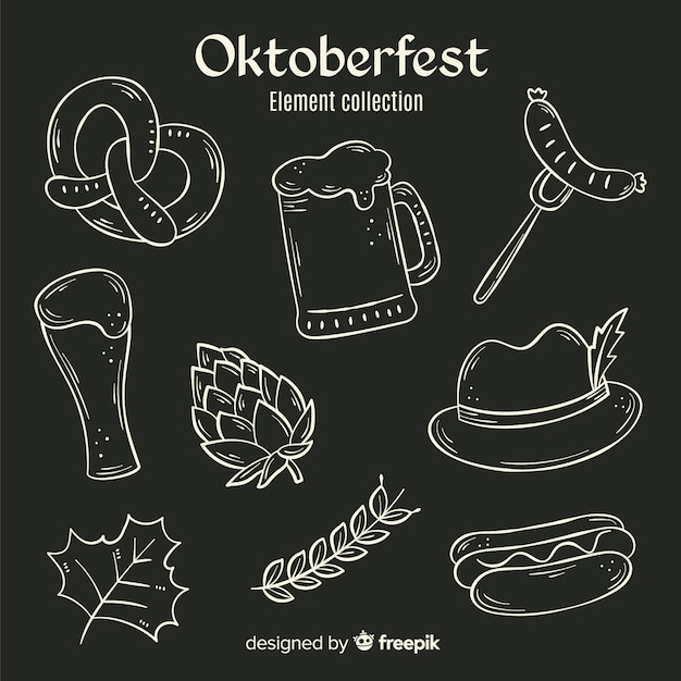 Free vector hand drawn oktoberfest elements