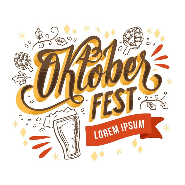 Hand drawn oktoberfest event lettering