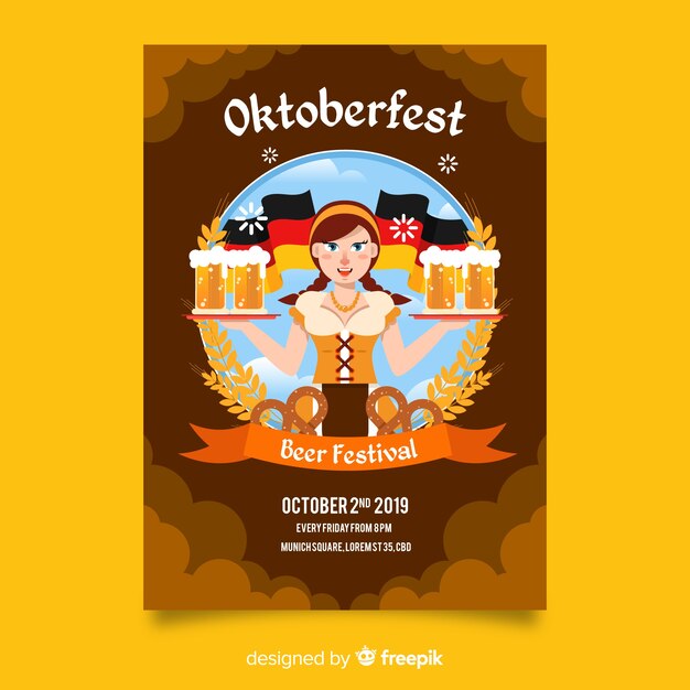 Hand drawn oktoberfest flyer