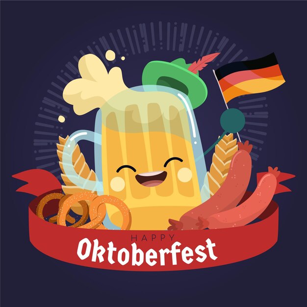 Hand drawn oktoberfest illustration