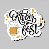 Vettore gratuito iscrizione dell'oktoberfest disegnata a mano hand