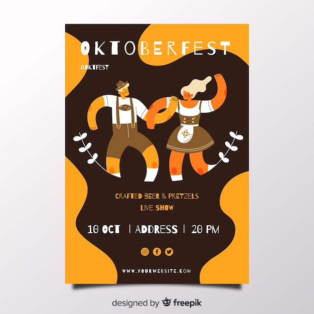 Hand drawn oktoberfest poster template