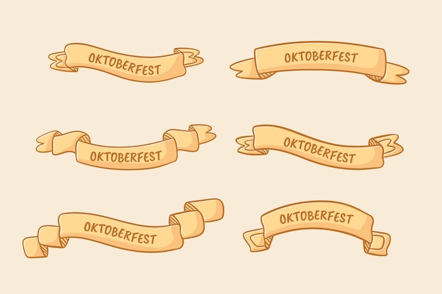 Hand drawn oktoberfest ribbons collection