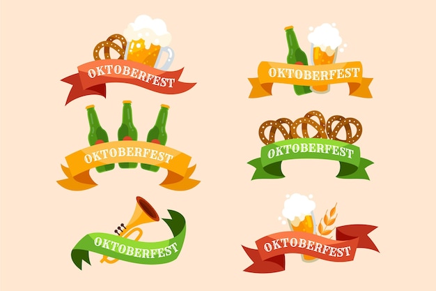 Hand drawn oktoberfest ribbons collection