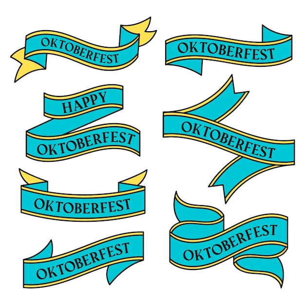 Free vector hand drawn oktoberfest ribbons