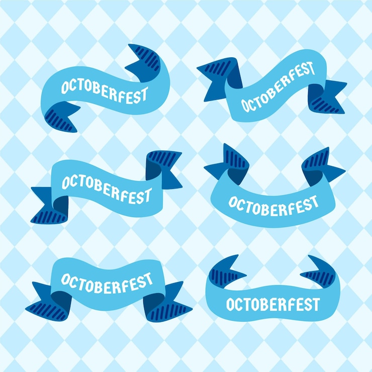 Free Vector hand drawn oktoberfest ribbons