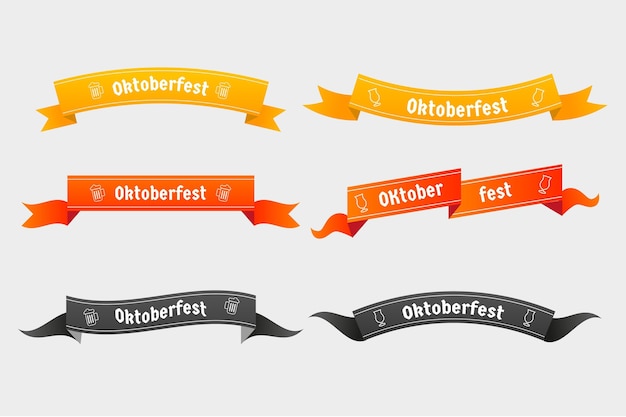 Vettore gratuito nastri dell'oktoberfest disegnati a mano