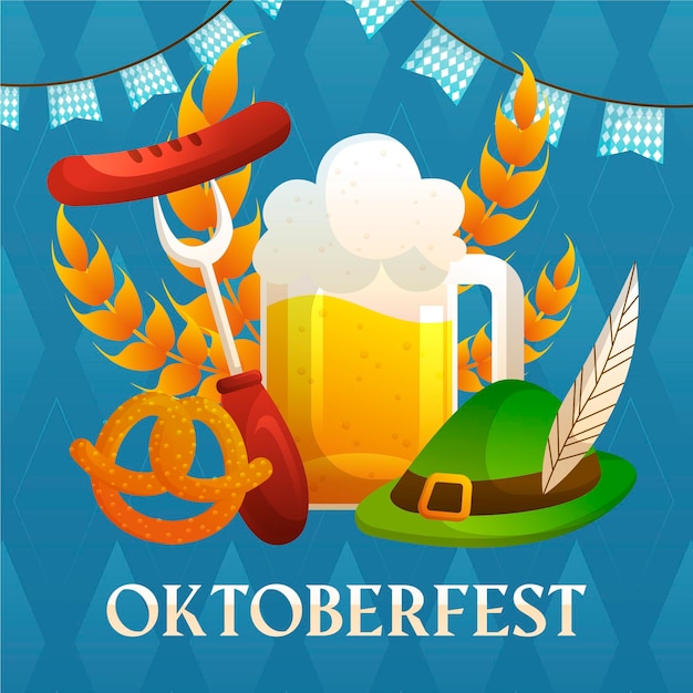 Tema più oktoberfest disegnato a mano