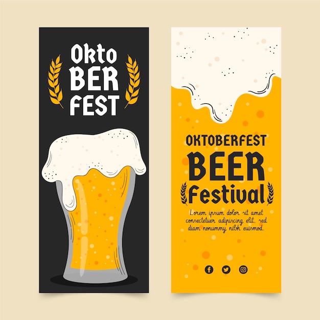 Free vector hand drawn oktoberfest vertical banners set