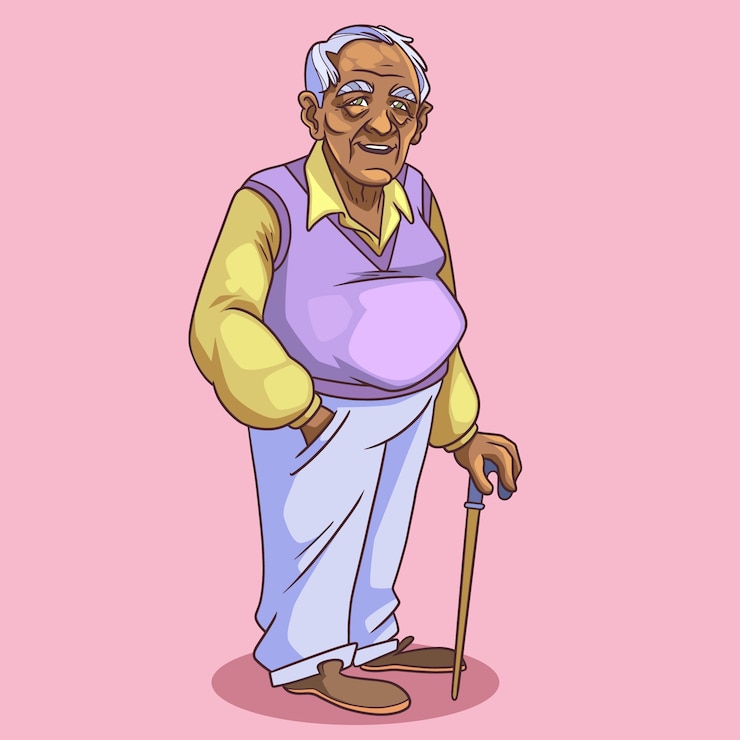 Free Vector hand drawn old man cartoon cartoon illustration