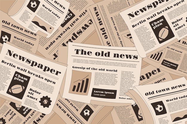 Hand drawn old newspaper pattern design