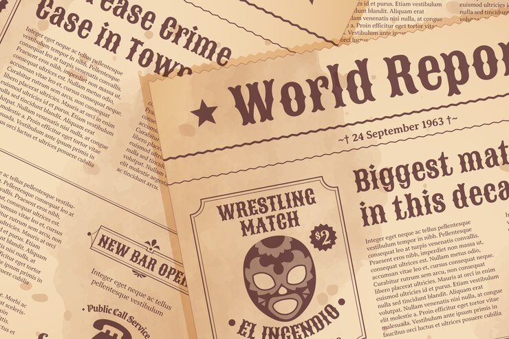 Free Vector hand drawn old newspaper