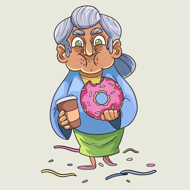 Free vector hand drawn old people having fun illustration