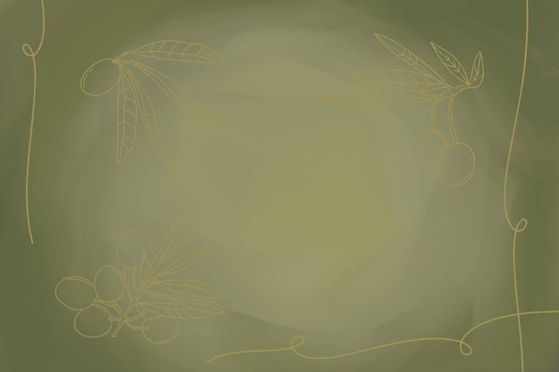 Бесплатное векторное изображение Ручной обращается оливково-зеленый фон