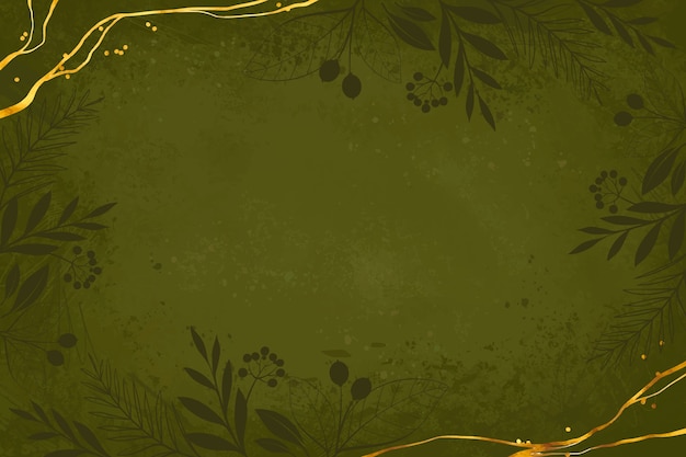 Free vector hand drawn olive green background