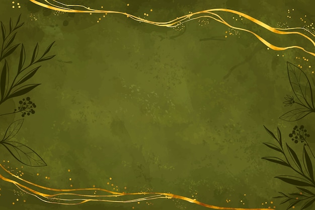 Vettore gratuito sfondo verde oliva disegnato a mano