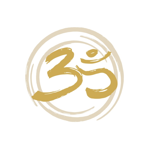 Hand drawn om symbol design