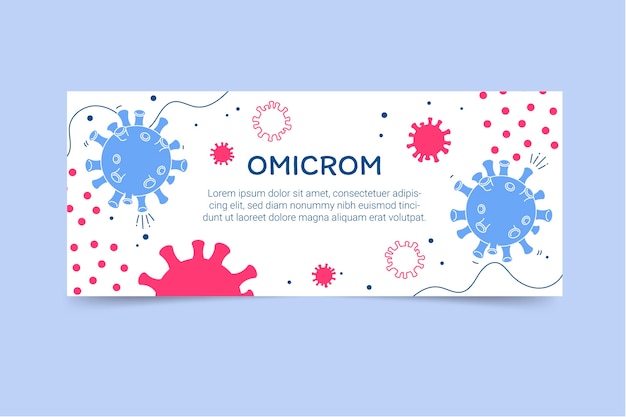 Banner omicron disegnato a mano