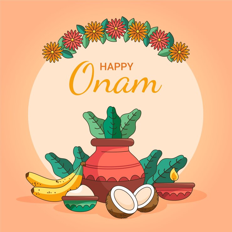 मुफ़्त वेक्टर hand drawn onam background