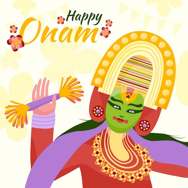 Hand drawn onam concept