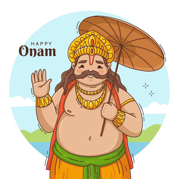 Free vector hand drawn onam illustration