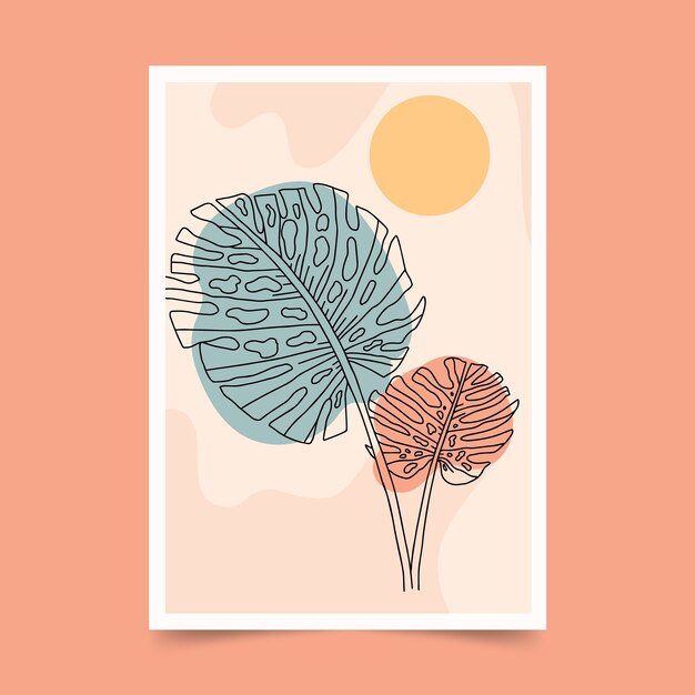 손으로 그린 한 라인 아트 그림