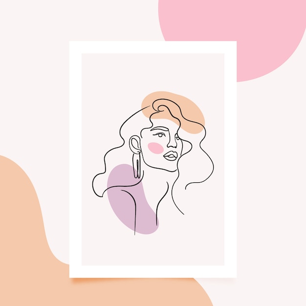 Free vector hand drawn one line art poster