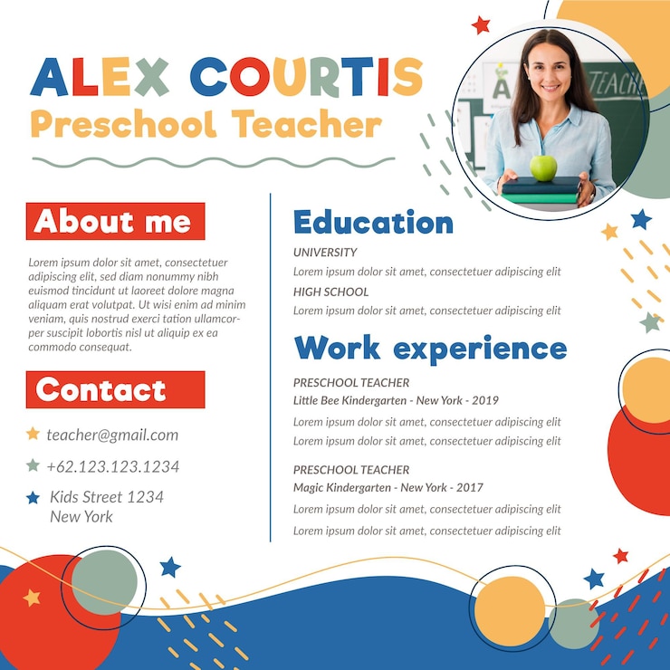 Free Vector hand drawn online cv template