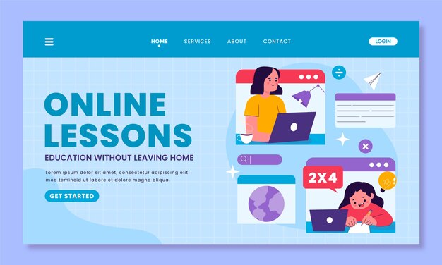 hand drawn online tutor landing page