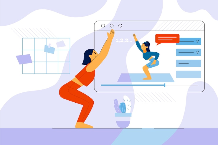 Free Vector hand drawn online yoga class concept
