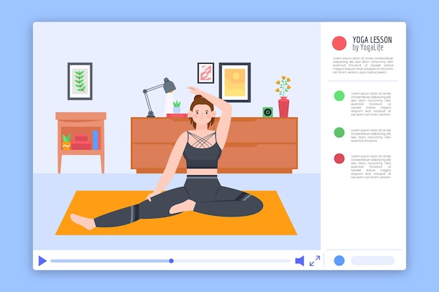 Free vector hand drawn online yoga class concept