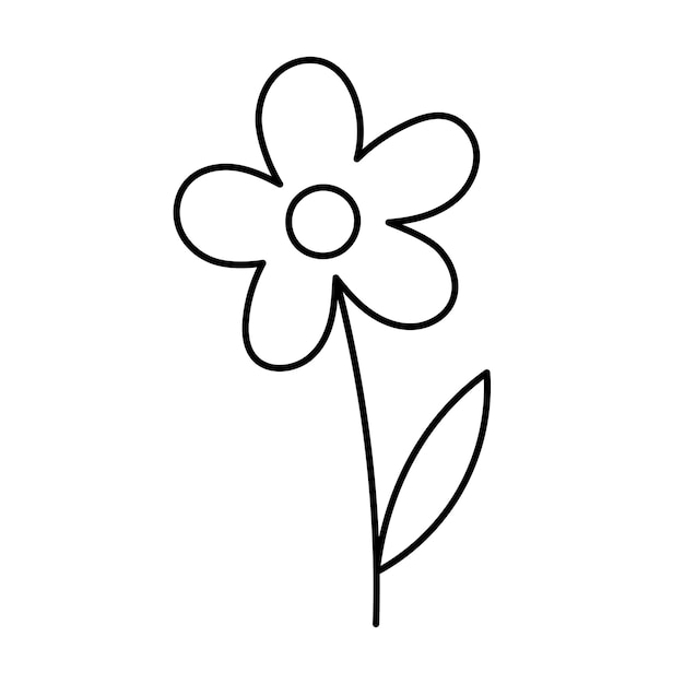 Vettore gratuito fiore aperto disegnato a mano