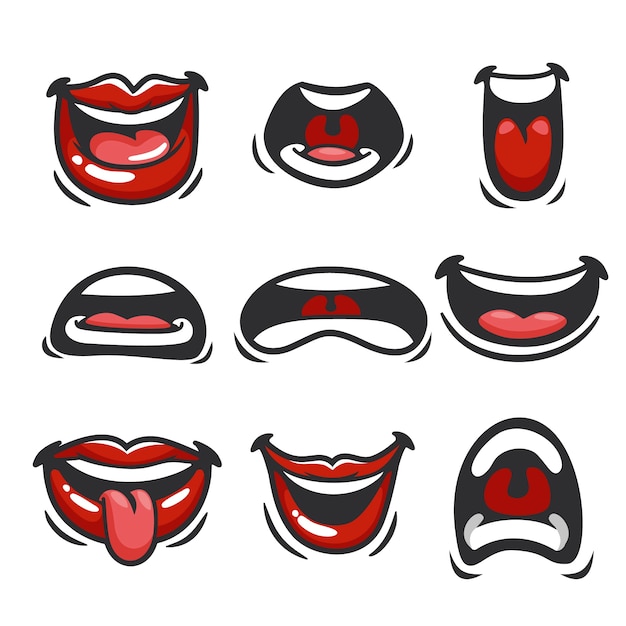 Free vector hand drawn open mouth cartoon illustration