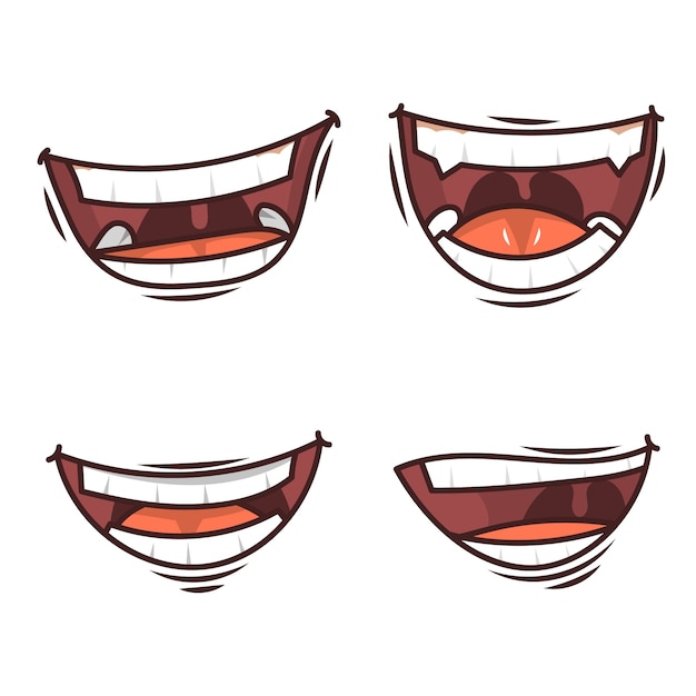 Free vector hand drawn open mouth cartoon illustration