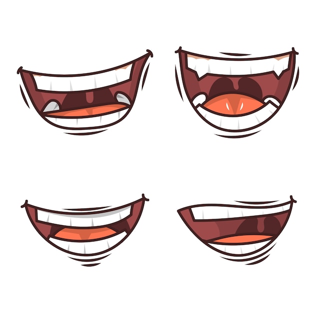 Free Vector hand drawn open mouth cartoon illustration