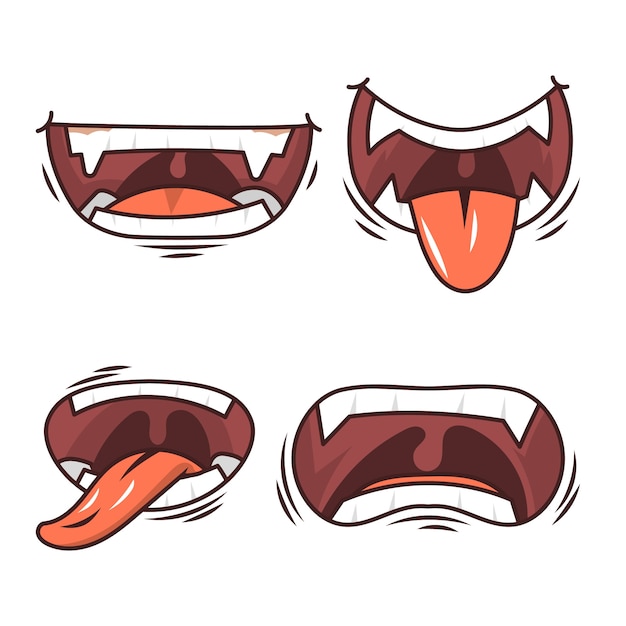 Free vector hand drawn open mouth cartoon illustration