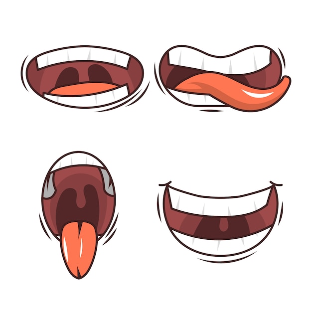 Free Vector hand drawn open mouth cartoon illustration