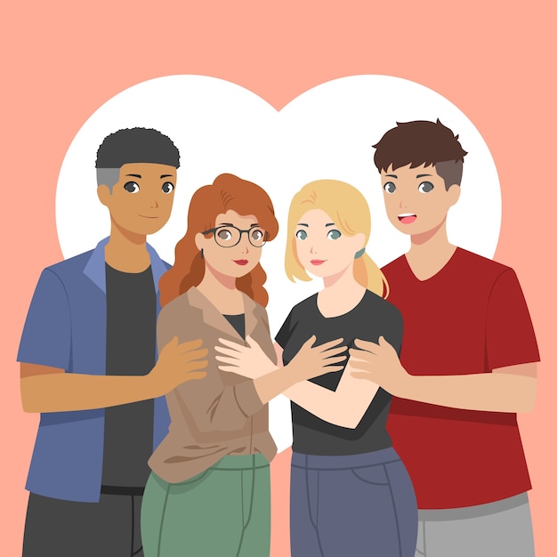 Free vector hand drawn open relationship illustration