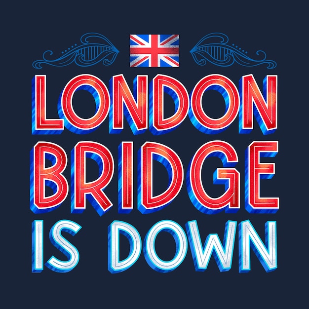 Hand drawn operation london bridge illustration