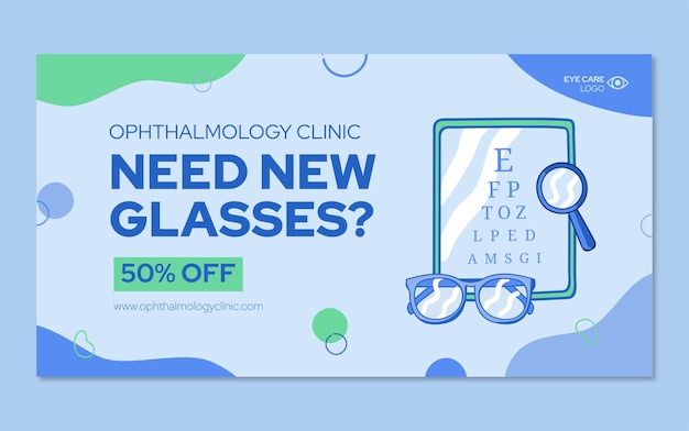 Free vector hand drawn ophthalmologist facebook post