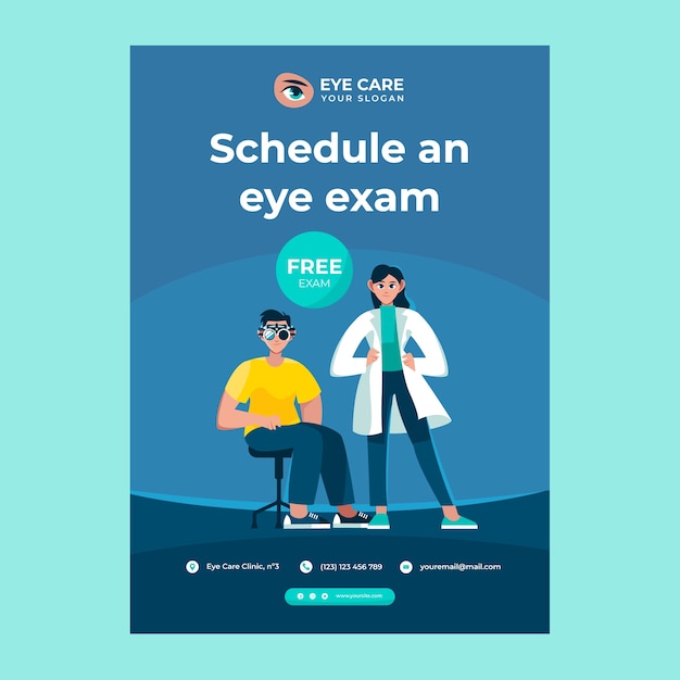 Hand drawn ophthalmologist poster template